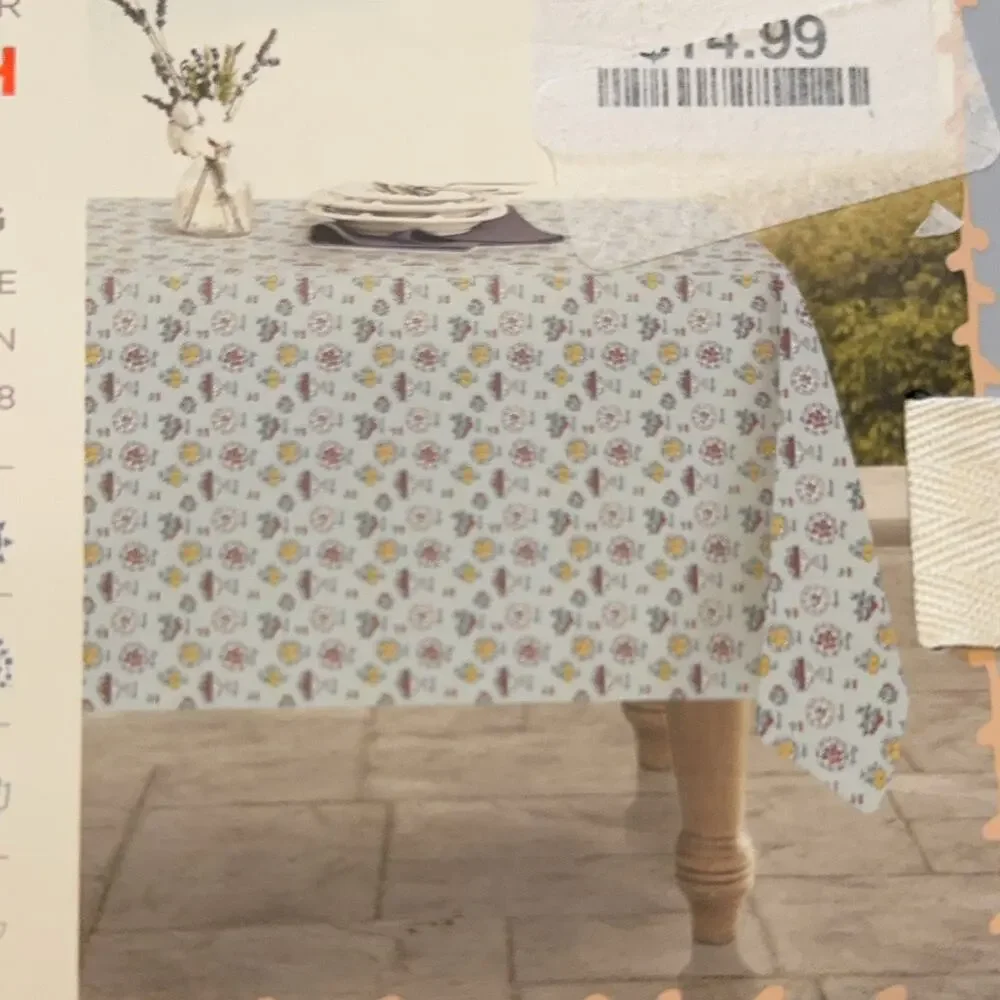 Oblong Tablecloth 60x84 Fruit Pattern Fade Stain Water Repellent picnic summer